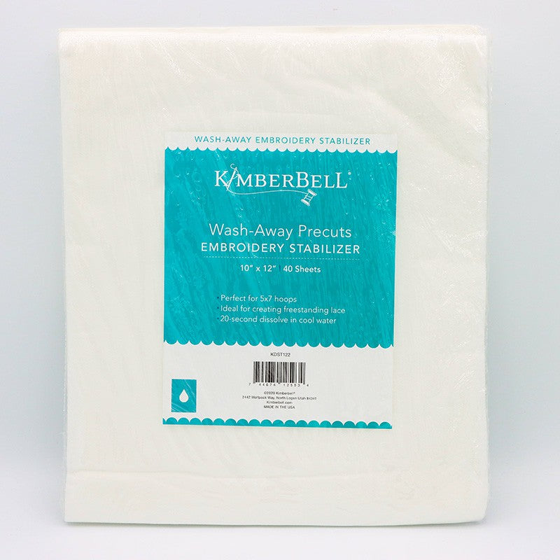 Kimberbell Embroidery Stabilizer Wash-Away Precuts Available at Quilted Joy