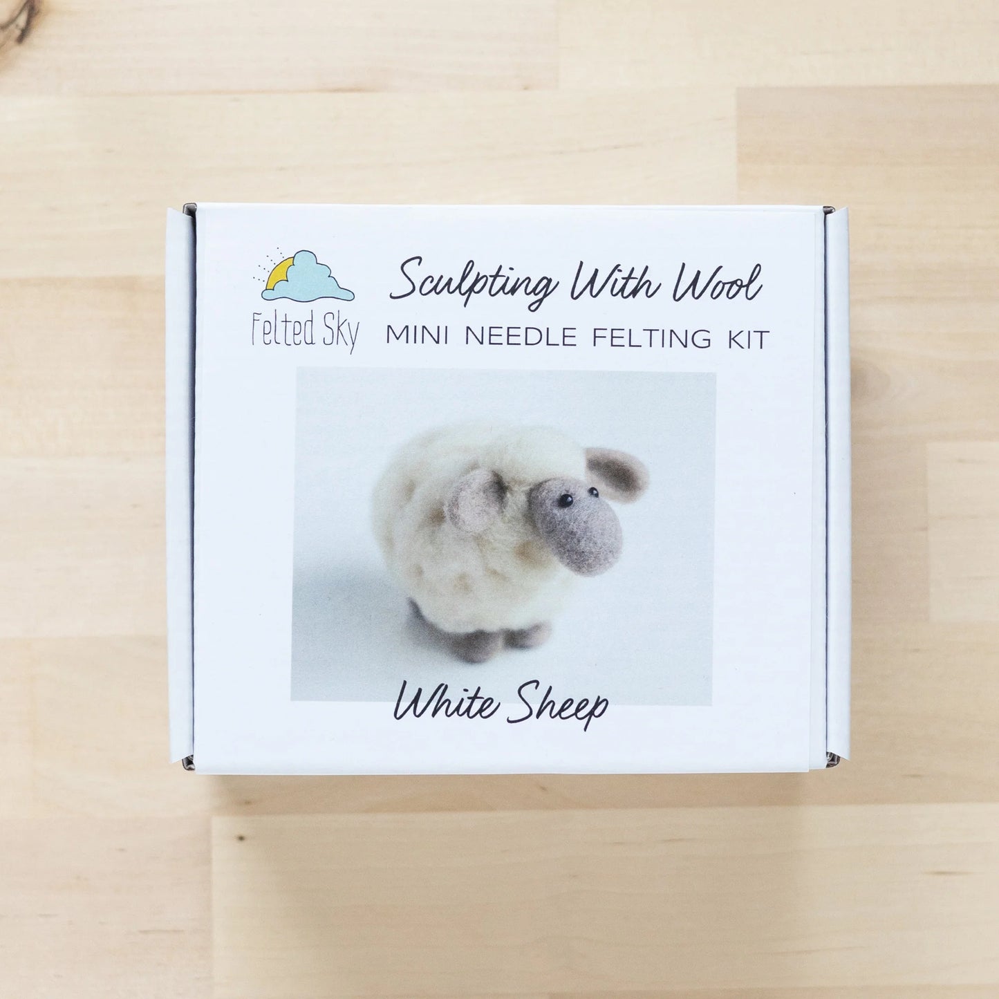 White Sheep Mini Needle Felting Kit
