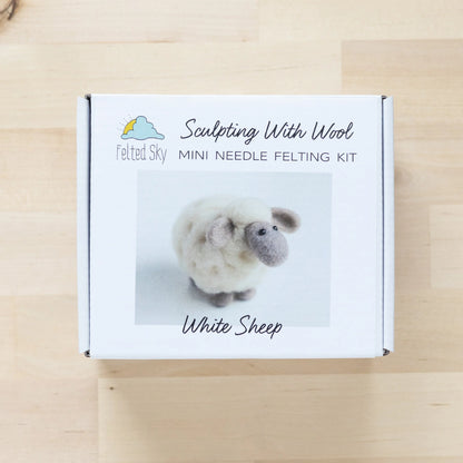 White Sheep Mini Needle Felting Kit