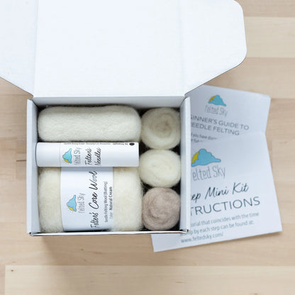 White Sheep Mini Needle Felting Kit