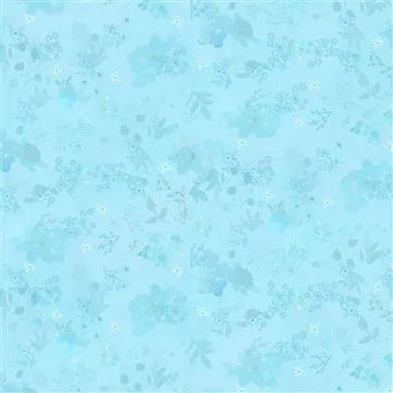 Blue Meadow Digital Flower Wash Sky Fabric Yardage