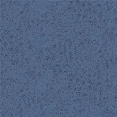 Homestead Dark Denim Digital Linework Fabric Yardage