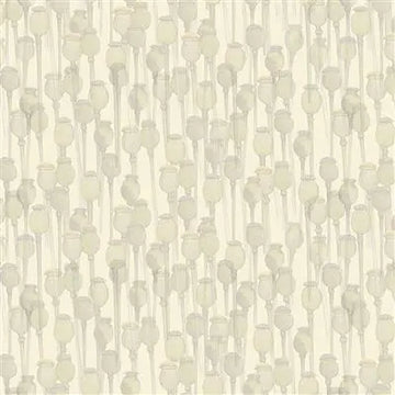 Poppy Dreams Digital Poppy Buds Cream Fabric Yardage