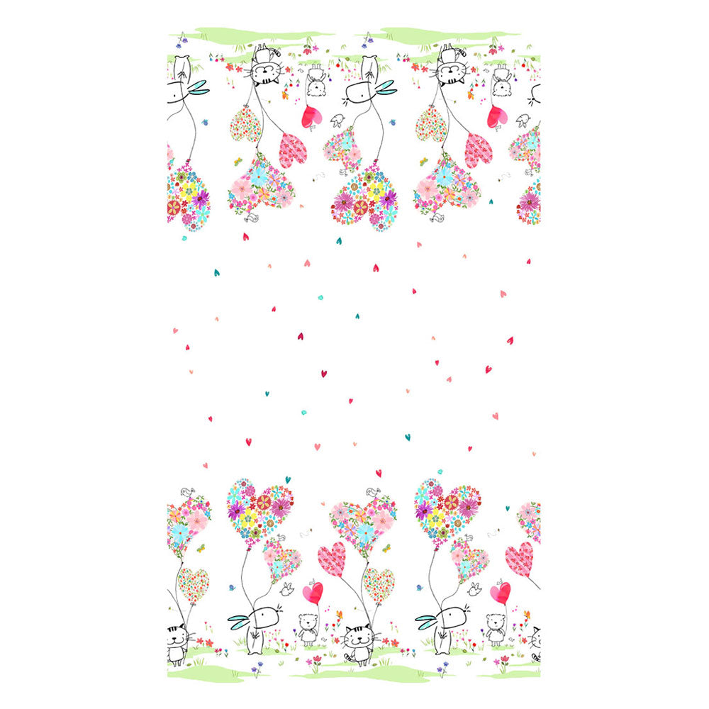 Love is in the Air White Double Border Fabric Yardage