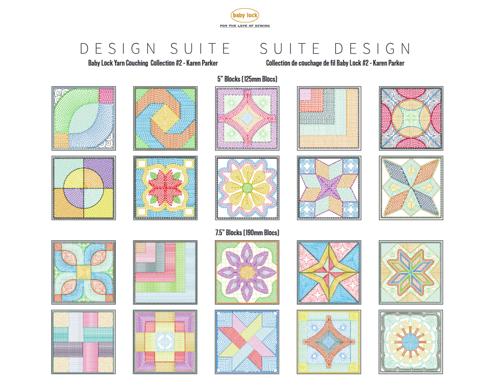 Baby Lock Design Suite Yarn Couching Collection 2