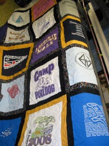 Male High School t-shirt quilt, quilted by Angela Huffman