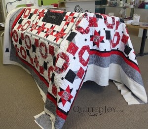 OSU King Quilt, quilted by Angela Huffman