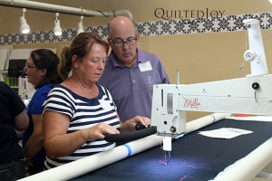 At the APQS Road Show, you can test drive all of the APQS machines - QuiltedJoy.com