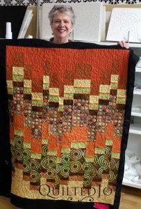 LuAnn free motion quilted a simple meander on this quilt