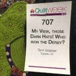 My View, Those Darn Hats! Who Won the Derby? by Tami Graeber at AQS Quilt Week Paducah 2016