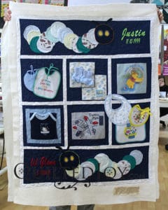 What a great gift for Grandma! Make a quilt with the clothes she bought for the grandbabies.