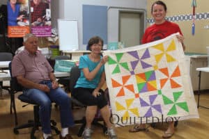 This family of quilters wanted to learn to use longarms together, so they spent a Saturday with us. What a fun family occasion!