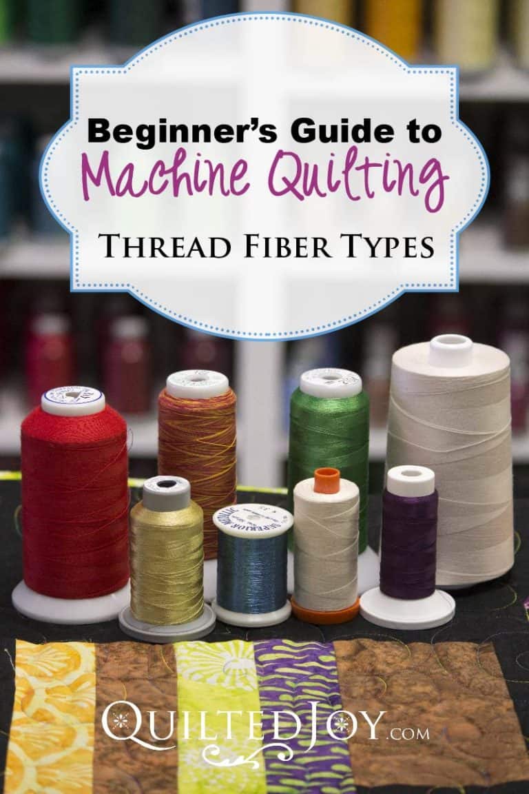Beginner’s Guide to Machine Quilting: Thread Fiber Types. Modern thread is offered in a variety of fiber types. Today’s quilting world has so much diversity and, thankfully, most quilting machines can run a variety of types of threads. Machine quilter Angela Huffman discusses the different types of thread available and what you should consider before selecting a thread for your quilt.