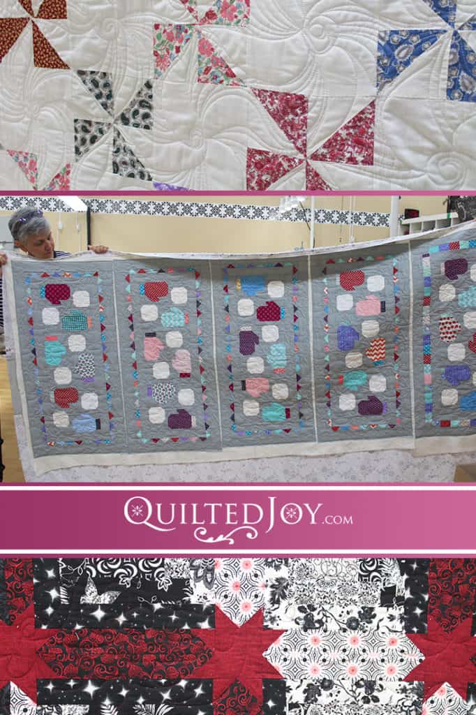 The elves were busy at Quilted Joy during the holiday season. Here are a few of the projects that were quilted here recently!