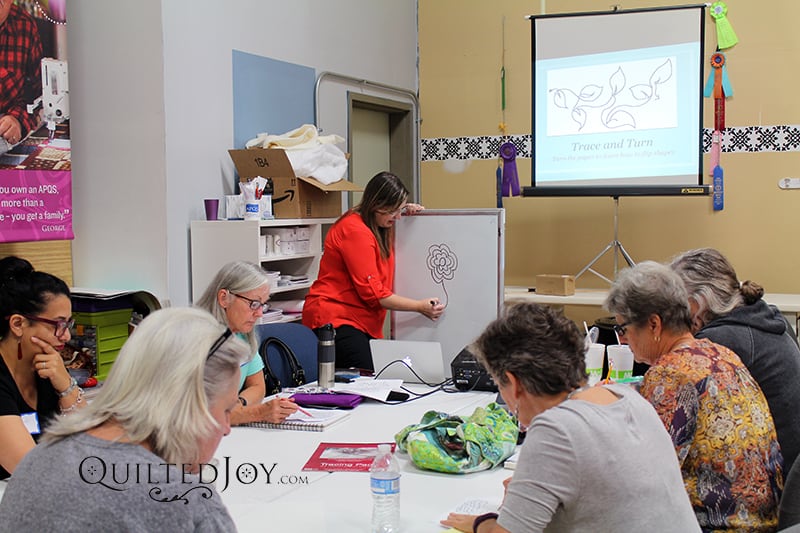 free motion quilting on the longarm class by Angela Huffman
