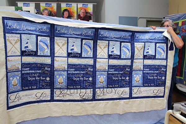 Debbie quilted these Lake House Rules panels for her real estate clients.