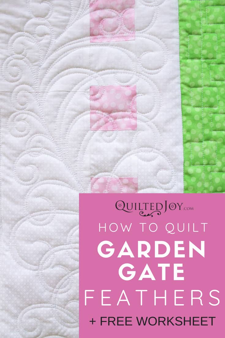 How to Quilt Garden Gate Feathers + Free Worksheet