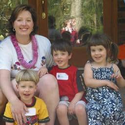 Angela Huffman with her three kids