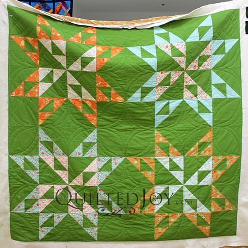 Free Motion Quilting on Erin's Big Star Quilt