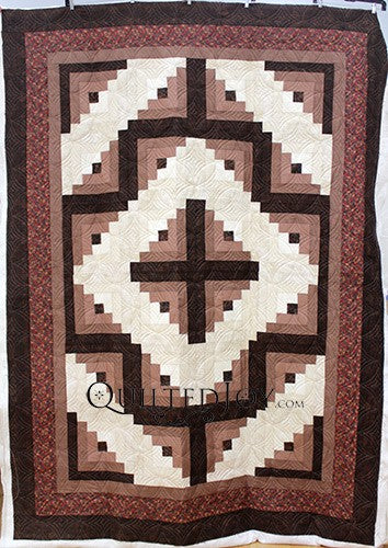 Chocolate Vanilla Swirl Log Cabin Quilt By Imogene