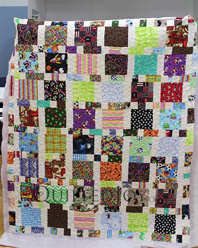 Claudia made her memory quilt from her dog's bandanna