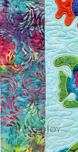 Ocean Odyssey Sea Creatures Quilt by Kimberly, quilting by Angela Huffman of Quilted Joy