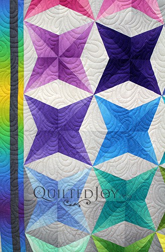 Arlene's Ombre Stars Quilt, quilting by Angela Huffman