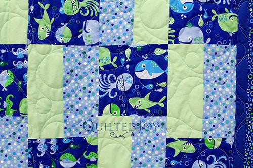 Joanne's Under the Sea Fishes Quilt, longarm quilting by Angela Huffman of Quilted Joy
