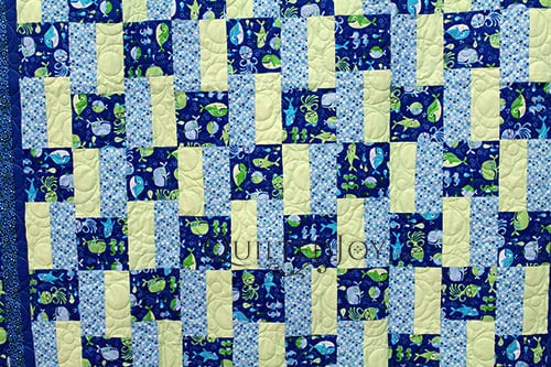 Joanne's Under the Sea Fishes Quilt, longarm quilting by Angela Huffman of Quilted Joy
