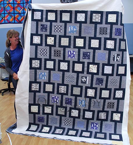 Navy Quilt for a Boy