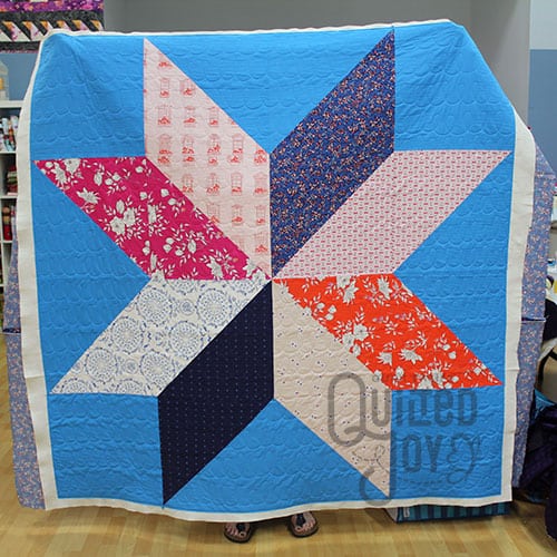 XL Star Quilt after longarm quilting