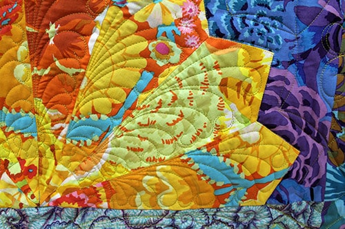 Fan Dance Quilt, quilted by Angela Huffman Quilted Joy