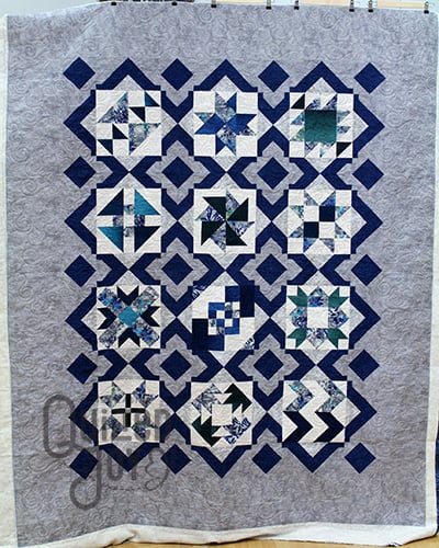 Mary Jo's modern sampler quilt, quilting by Angela Huffman