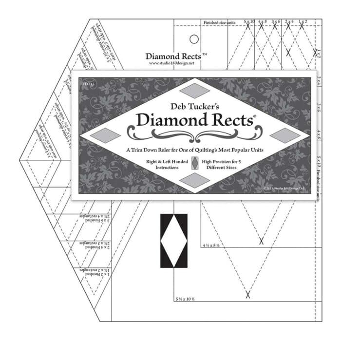 Diamond Rects Quilt ruler by Deb Tucker