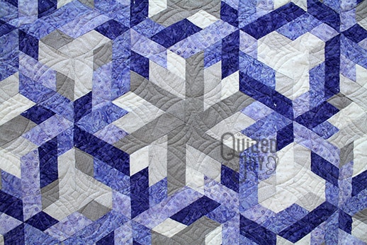 Sarah's Silver and Purple Stars Quilt, quilted by Angela Huffman of Quilted Joy