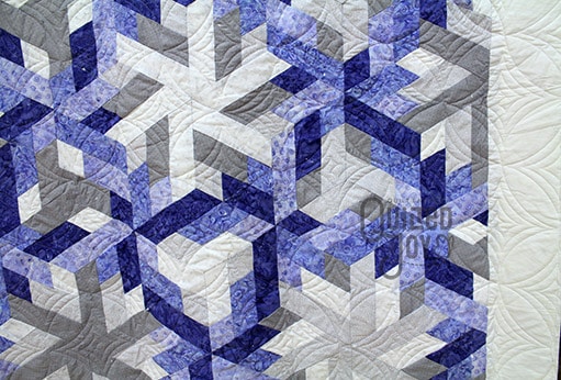 Sarah's Silver and Purple Stars Quilt, quilted by Angela Huffman of Quilted Joy