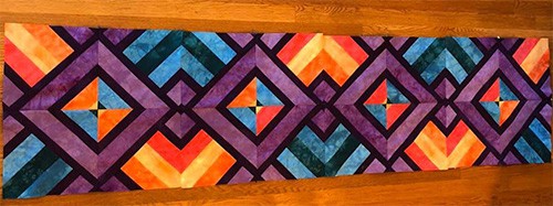 Pat's Hand Dyed Table Runner Quilt Top