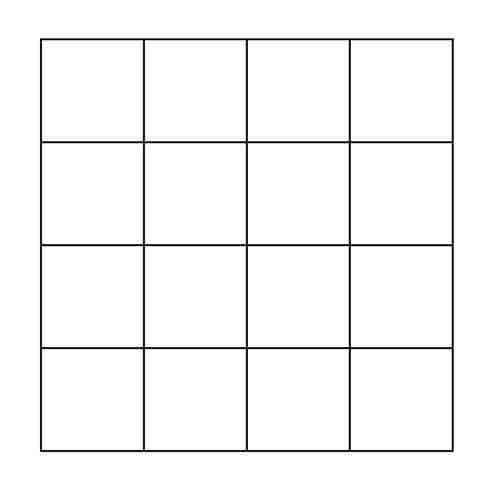 4x4 Grid Block Outline Digital File