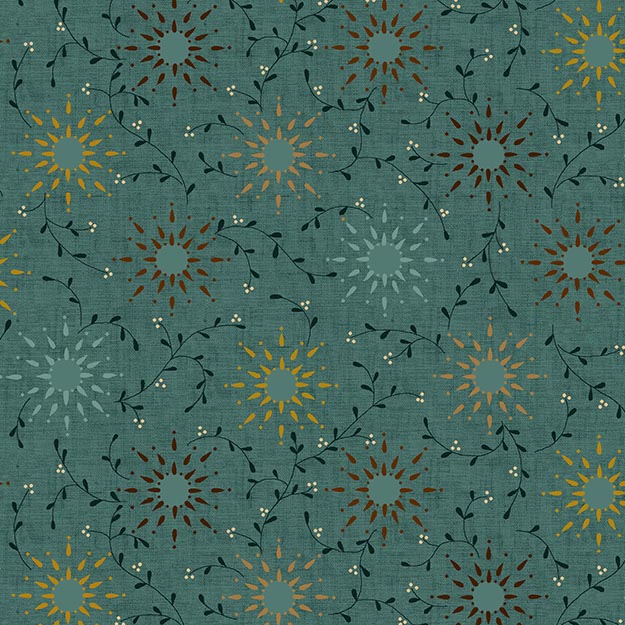 Prairie Vine - Teal 108" Wide Backing Fabric available at Quilted Joy