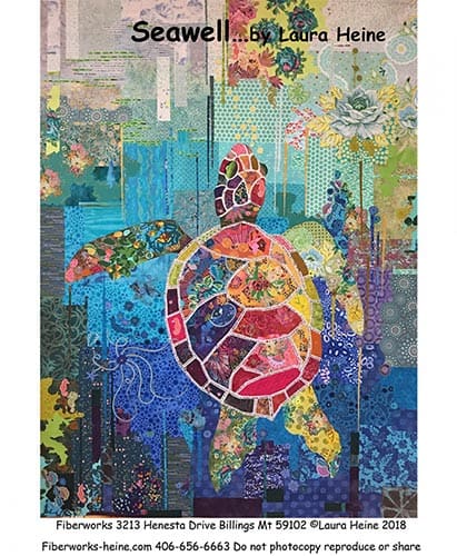 Seawell Sea Turtle Laura Heine Fabric Collage Pattern