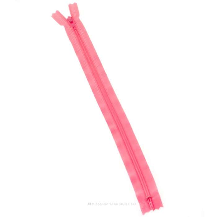 14" Single Bubble Gum Pink Zipper