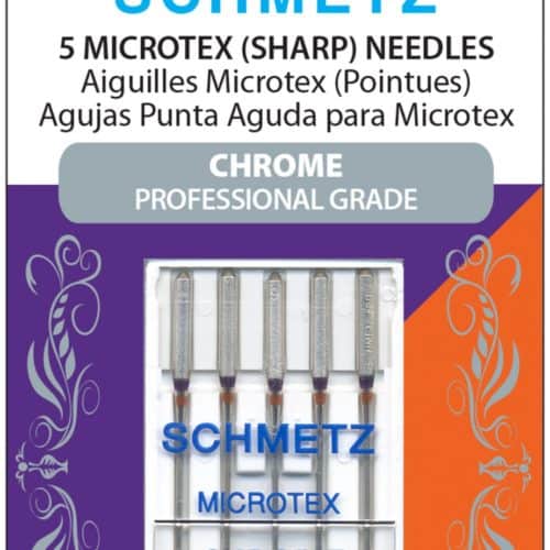 Schmetz Microtex Chrome Needles 5 ct, Size 80/12