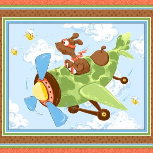 Zig Flying Ace Wallhanging Fabric Panel by Susybee Textiles