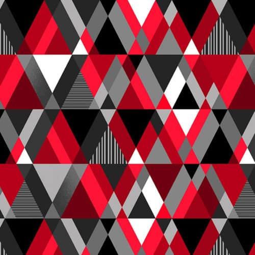 image of Modern Pyramid Black White & Red 108" Wide Quilt Backing Fabric