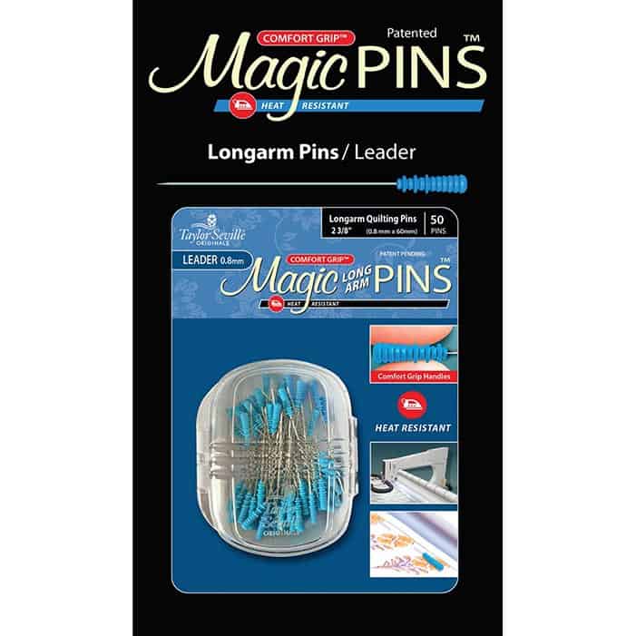 image of Magic Pins Longarm Leader Pins 50ct in packaging