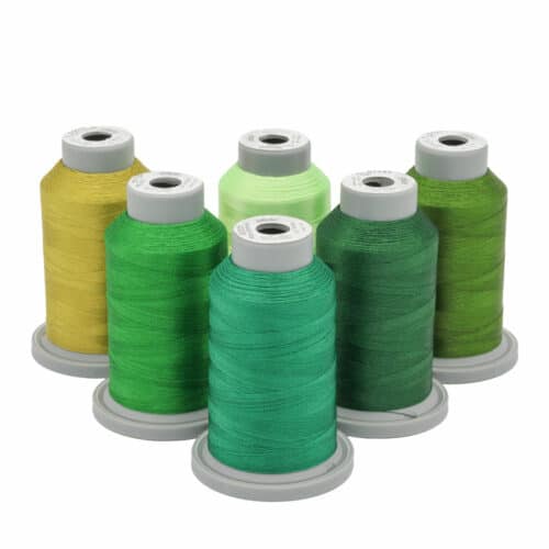 Build your thread stash with the Glide Thread Color Block Pack - Green. This thread pack includes six cones of green Glide thread!
