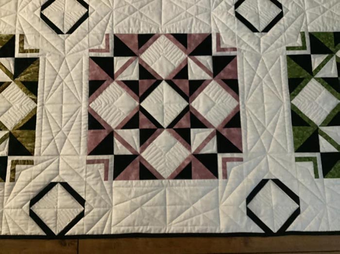 image of Charmaine's quilt after quilting