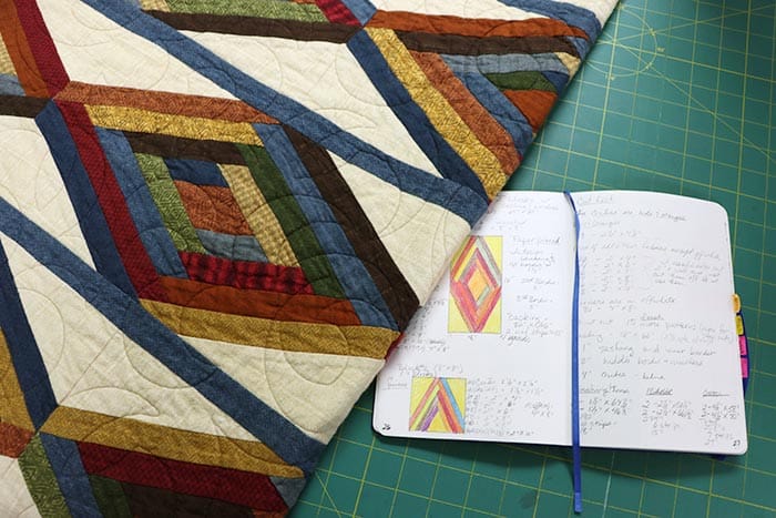 image of Cozy Moments Quilt with a sketchbook
