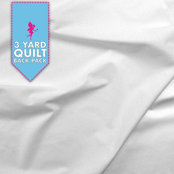 Image of Cotton Sateen - White 118" Wide 3 Yard Quilt Fabric Back Pack