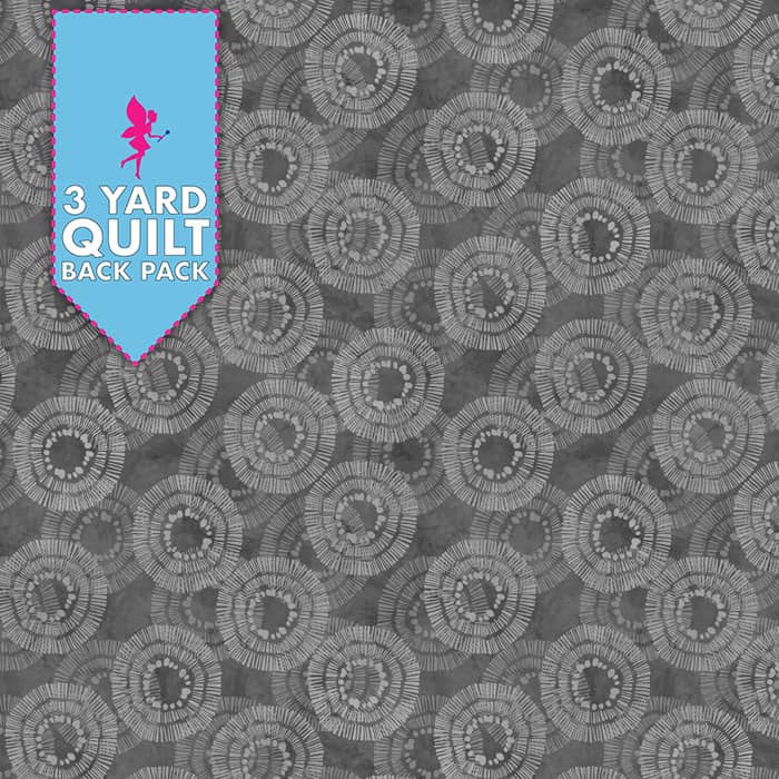 Image of Circle Burst Essential - Charcoal 108" Wide 3 Yard Quilt Fabric Back Pack